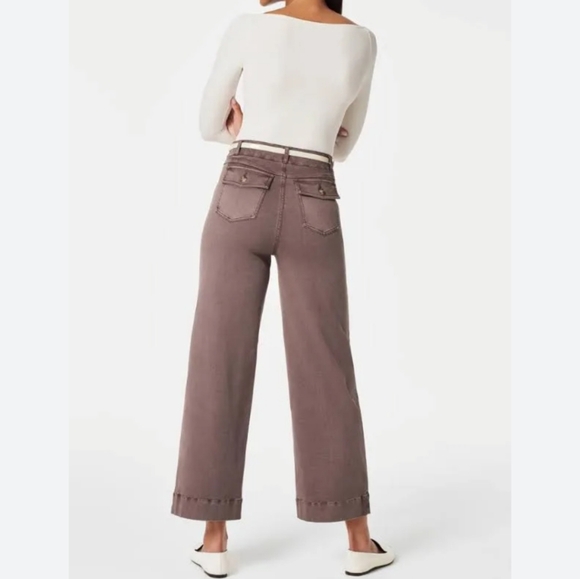 Spanx Stretch Twill Cropped Wide Leg Pant Size XSmall - Picture 3 of 6